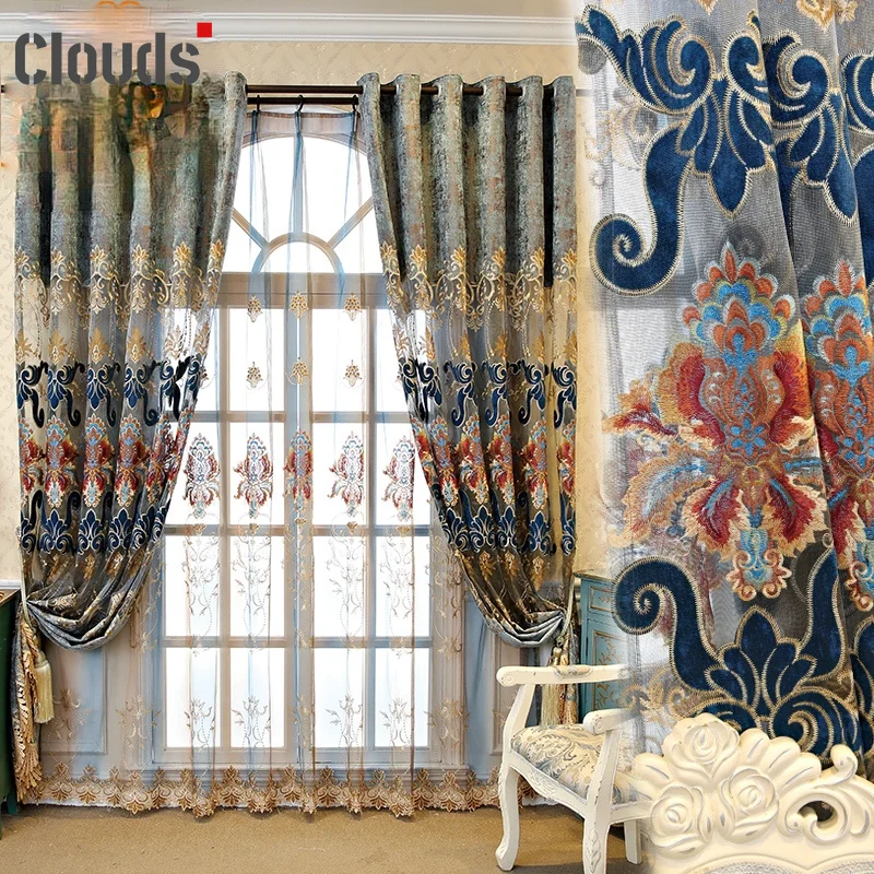 High-end European-style Chenille Embroidered Curtains for Living Room and Bedroom Hollow Floor-to-ceiling Curtains Finished
High-end European-style Chenille Embroidered Curtains for Living Room and Bedroom Hollow Floor-to-ceiling Curtains Finished