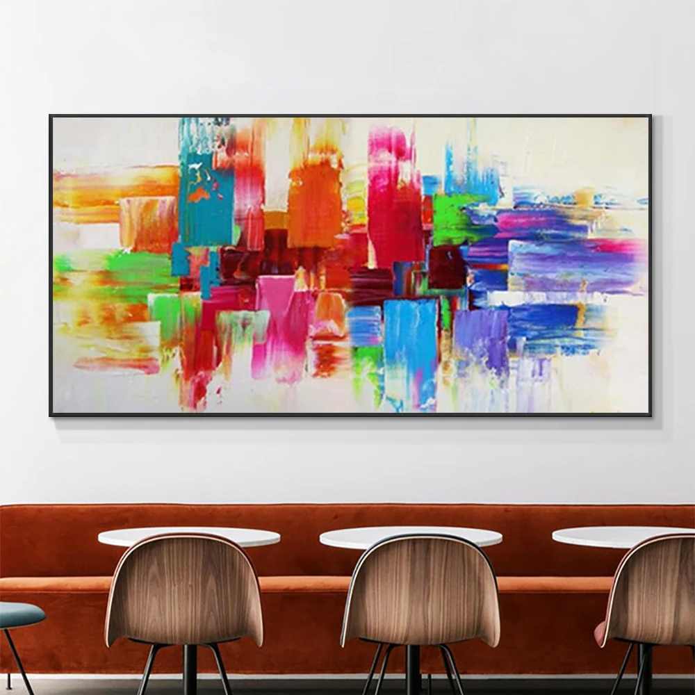 100% Hand Painted Abstract Geometric Colorful Oil Painting On Canvas Decorative Wall Art Painting For Bedroom House Decoration
100% Hand Painted Abstract Geometric Colorful Oil Painting On Canvas Decorative Wall Art Painting For Bedroom House Decoration