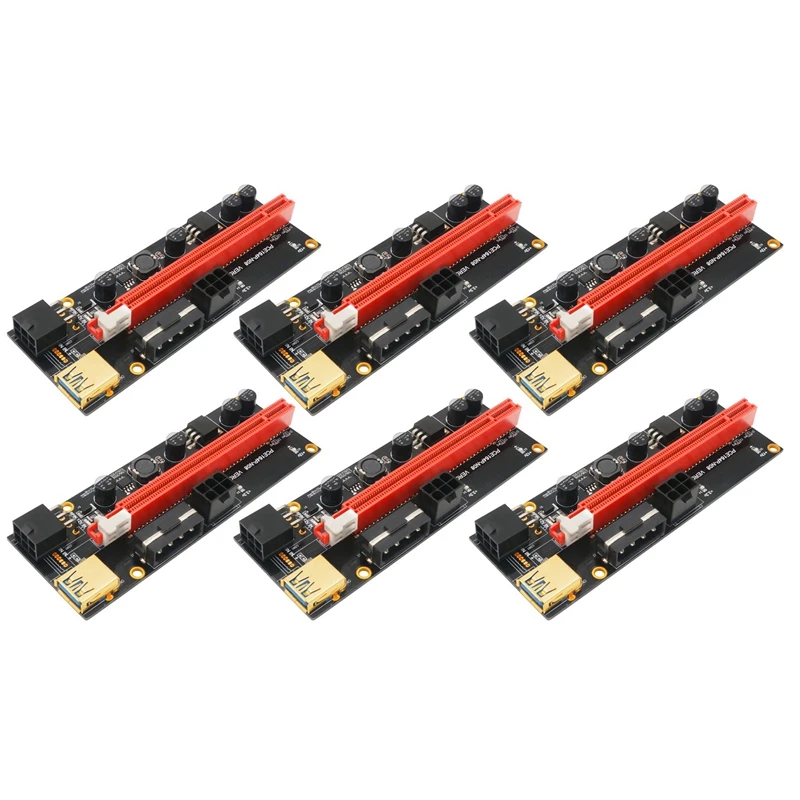 6 Pcs Upgrade Version PCI-E Riser 009 1X 4X 8X 16X Extender PCI-E USB Riser 009S Dual 6Pin Adapter Card for BTC Miner
6 Pcs Upgrade Version PCI-E Riser 009 1X 4X 8X 16X Extender PCI-E USB Riser 009S Dual 6Pin Adapter Card for BTC Miner