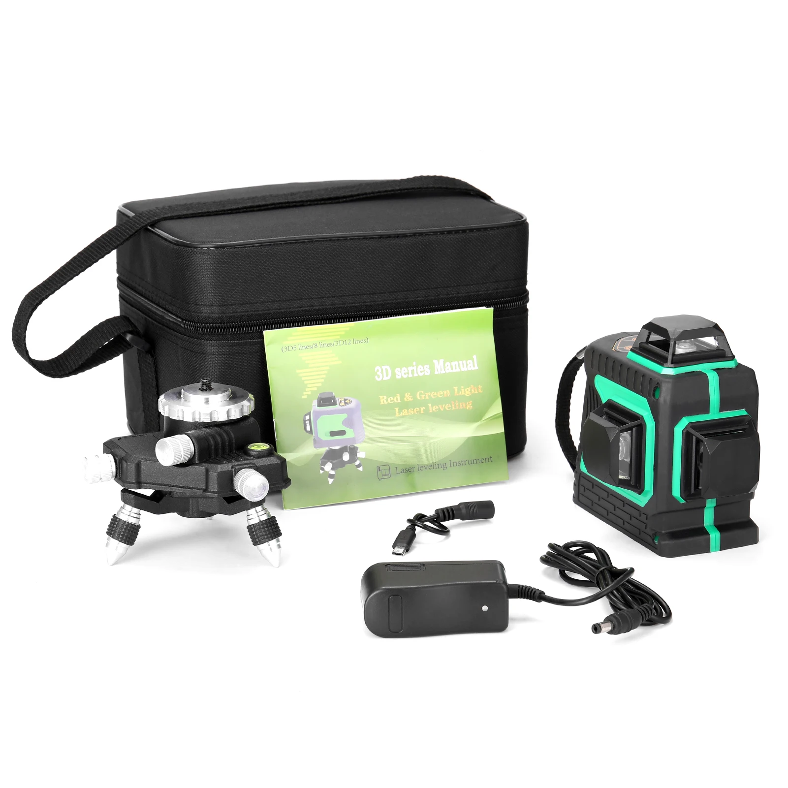 Laser Level 3D 12 Lines 3 Self-leveling Laser Level Tool Vertical and Horizontal Lines Powerful Green Laser-Level Instrument
Laser Level 3D 12 Lines 3 Self-leveling Laser Level Tool Vertical and Horizontal Lines Powerful Green Laser-Level Instrument
