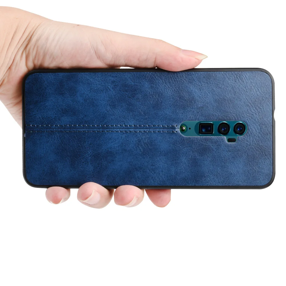 Ковбойский чехол с текстурой для OPPO Reno 10x Zoom кожаный узором 5G CPH1921 защитная задняя