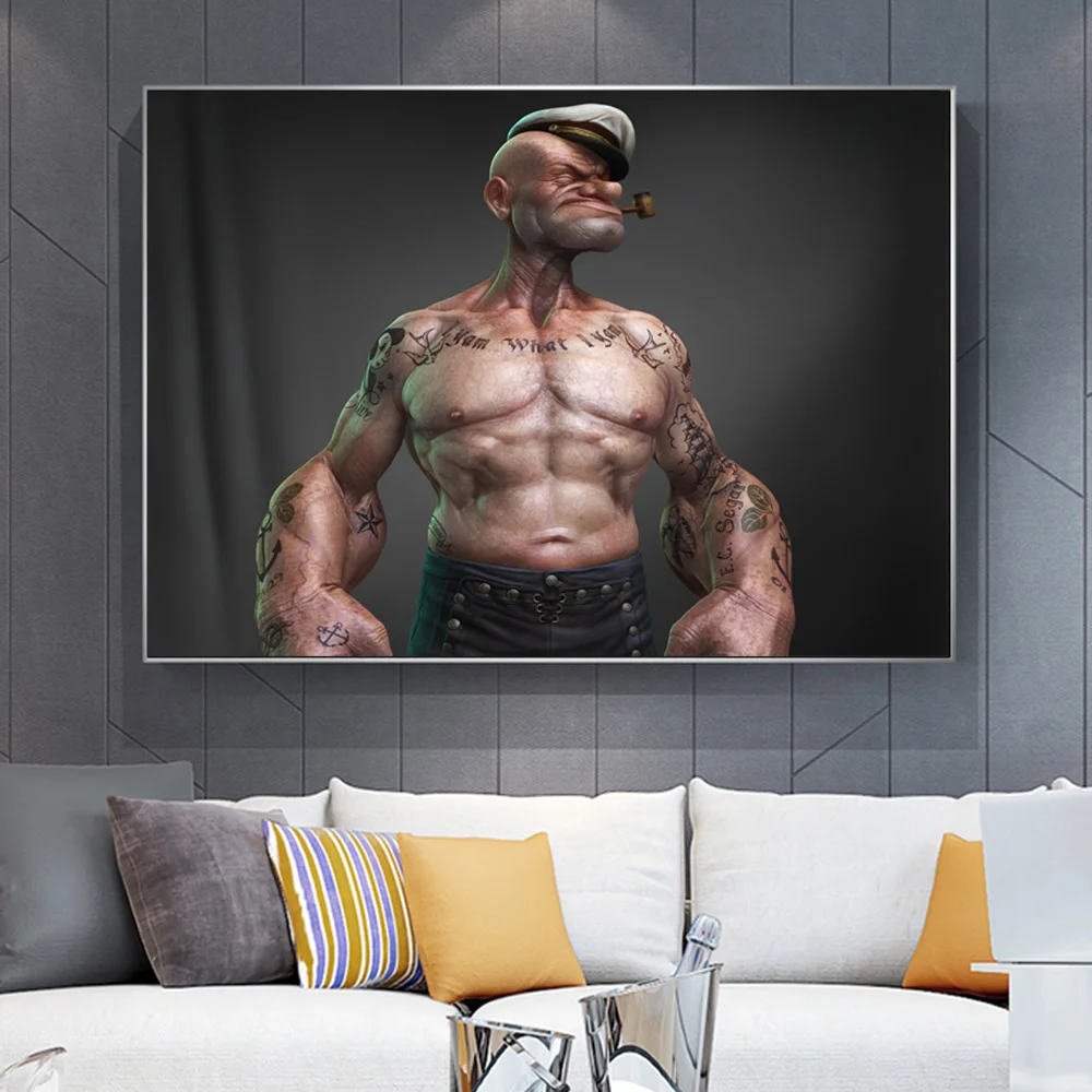 Popeye Tattoos Muscles Sailor Cartoon Posters And Prints Strong Man Home Decor Wall Art Picture On Canvas Painting For Room
Popeye Tattoos Muscles Sailor Cartoon Posters And Prints Strong Man Home Decor Wall Art Picture On Canvas Painting For Room