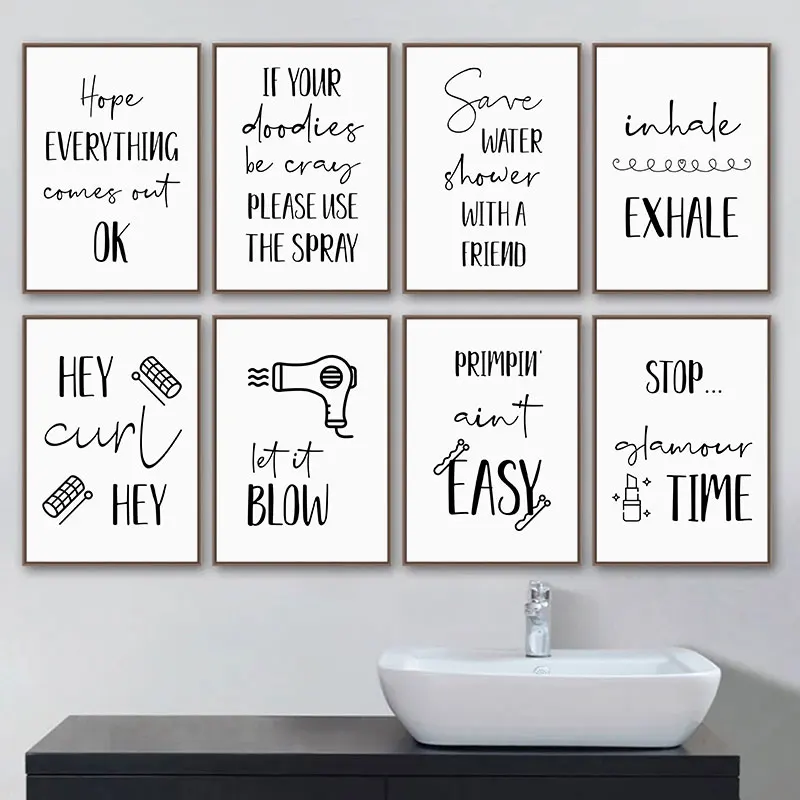Simple Style Interesting Phrase Canvas Painting Prints Wall Decorative Posters for Bathroom Modern Toilet Art Decor Picture
Simple Style Interesting Phrase Canvas Painting Prints Wall Decorative Posters for Bathroom Modern Toilet Art Decor Picture
