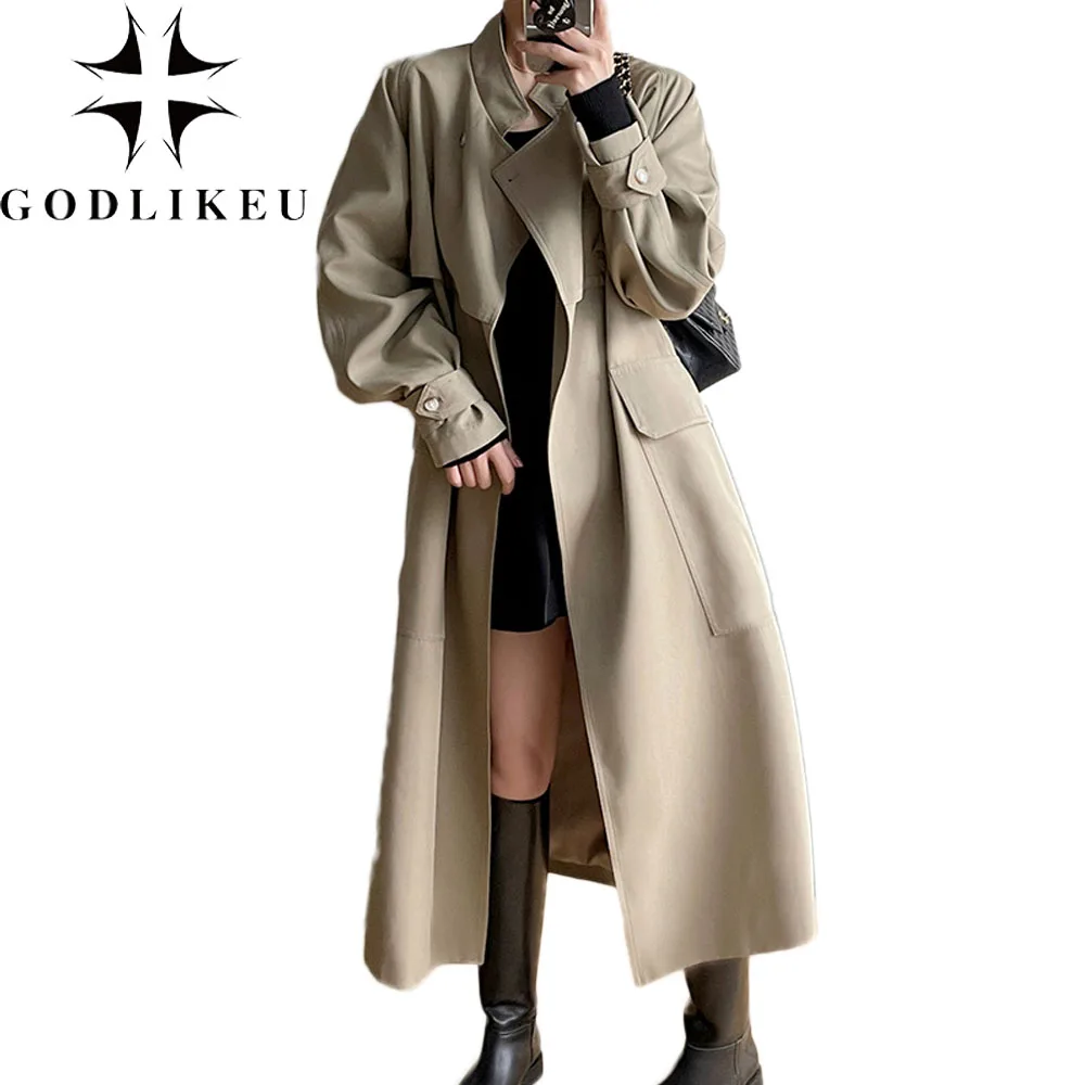 GODLIKEU Autumn Womens Windbreaker Korean Fashion Long Loose Casual Belt Cardigan Trench Coat Female Clothes пальто женское
GODLIKEU Autumn Womens Windbreaker Korean Fashion Long Loose Casual Belt Cardigan Trench Coat Female Clothes пальто женское
