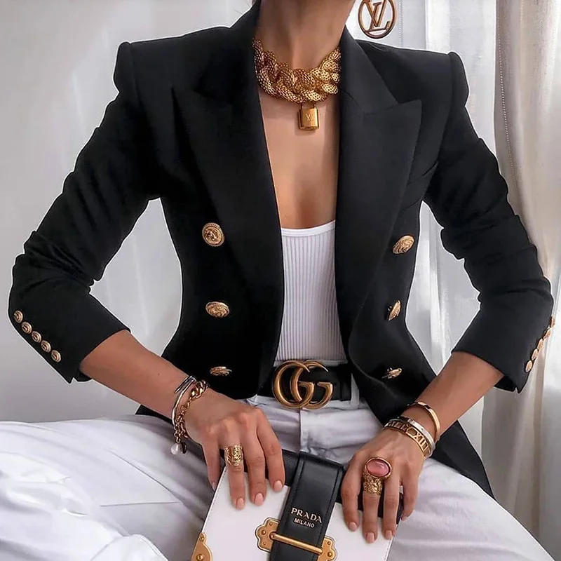 JY 2021 Women's Slim Fit Solid Fashion Casual Long Sleeve Double-breasted Blazer Short Suit Jacket with Pockets
JY 2021 Women's Slim Fit Solid Fashion Casual Long Sleeve Double-breasted Blazer Short Suit Jacket with Pockets