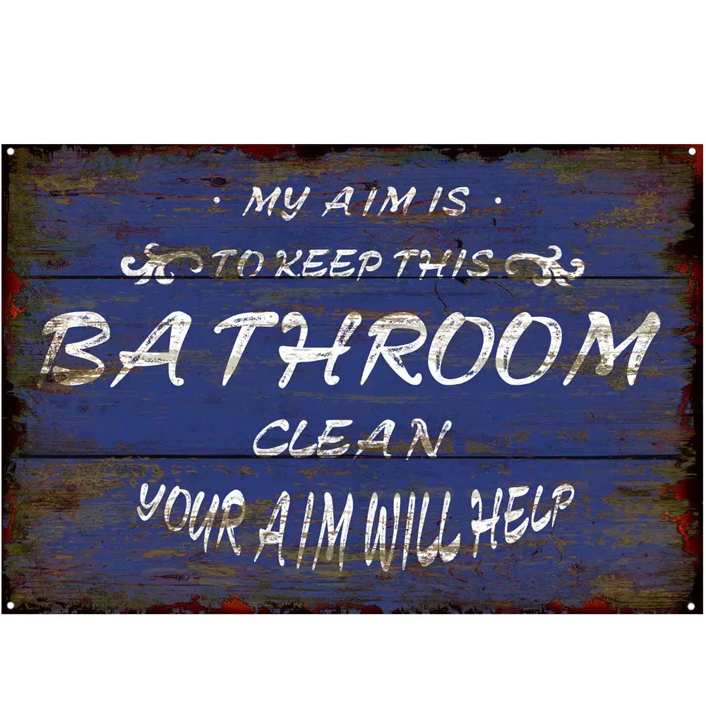 Blue Original Vintage Wooden Pattern My Aim is to Keep the Bathroom Tin Metal Wall Art Signs, Thick Tinplate Print Poster Wall D
Blue Original Vintage Wooden Pattern My Aim is to Keep the Bathroom Tin Metal Wall Art Signs, Thick Tinplate Print Poster Wall D
