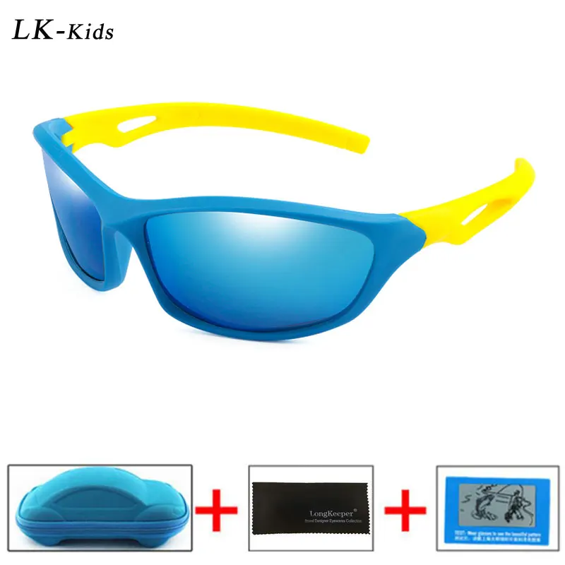 

LongKeeper Children TR90 Polarized Sunglasses Kids Cool Sun Glasses With Case 100% UV400 Sport Goggle Boys Girls Oculos De Sol