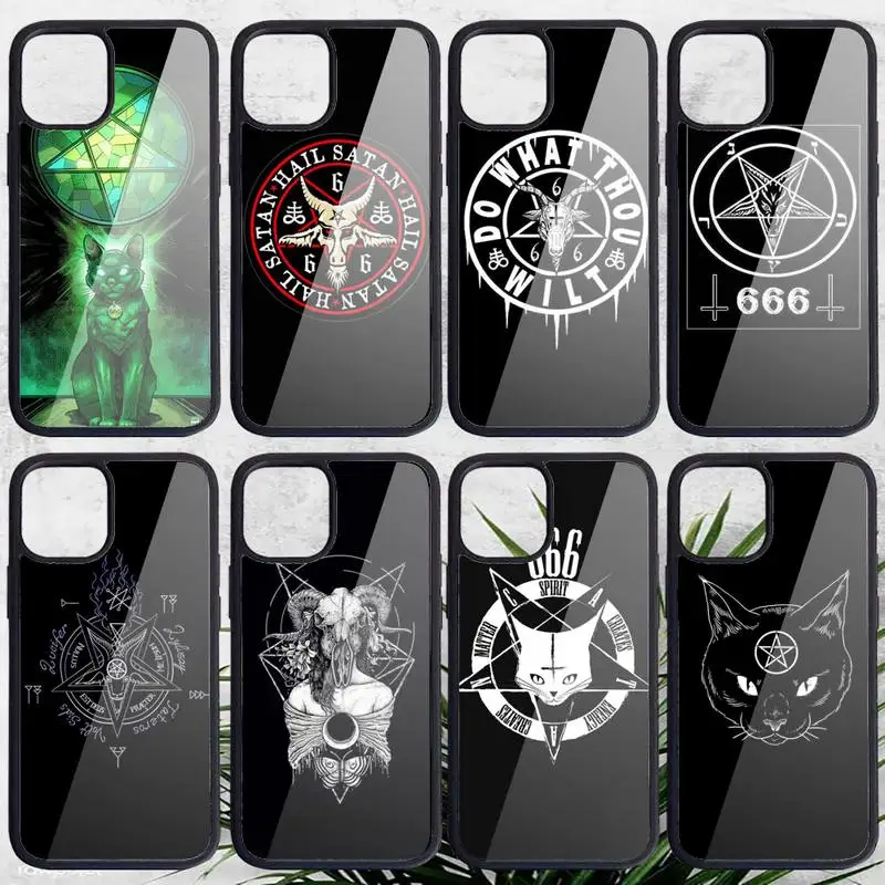 

Pentagram 666 Demonic Satanic Phone Case PC for iPhone 11 12 pro XS MAX 8 7 6 6S Plus X 5S SE 2020 XR