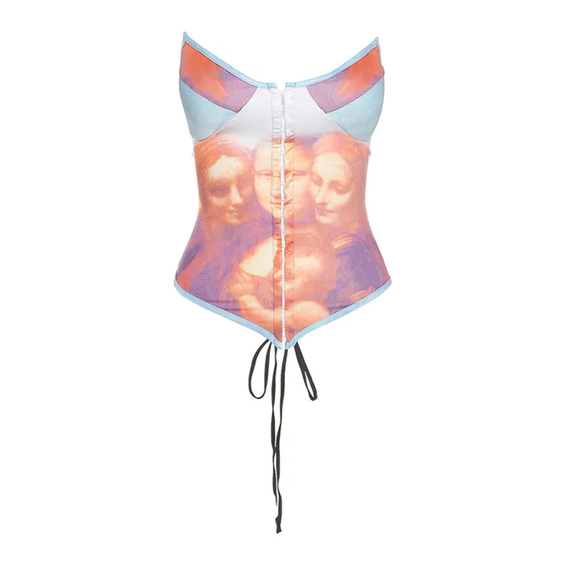 Women's Y2k Aesthetic Tank Crop Top Corset Camisole Bandage Vest Sexy Printed Backless Strapless Irregular Summer V Neck 2021
Women's Y2k Aesthetic Tank Crop Top Corset Camisole Bandage Vest Sexy Printed Backless Strapless Irregular Summer V Neck 2021