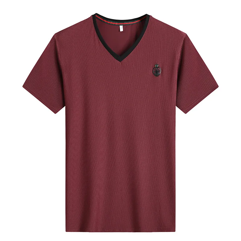 Men's summer thin short sleeve T-shirt fat man extra large V-neck loose T-shirt extra large half sleeve fashion
Men's summer thin short sleeve T-shirt fat man extra large V-neck loose T-shirt extra large half sleeve fashion