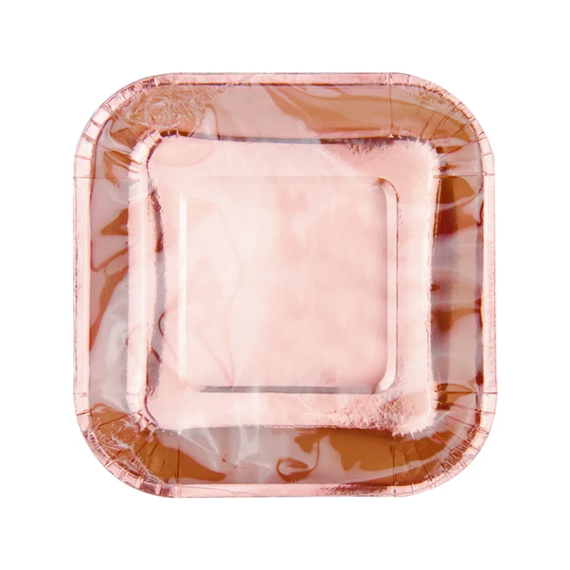 8pcs 7inch Disposable Rose Gold Foil Square Paper Plates Hot stamping Dishes Wedding Birthday Party Tableware Eco-Friendly
8pcs 7inch Disposable Rose Gold Foil Square Paper Plates Hot stamping Dishes Wedding Birthday Party Tableware Eco-Friendly
