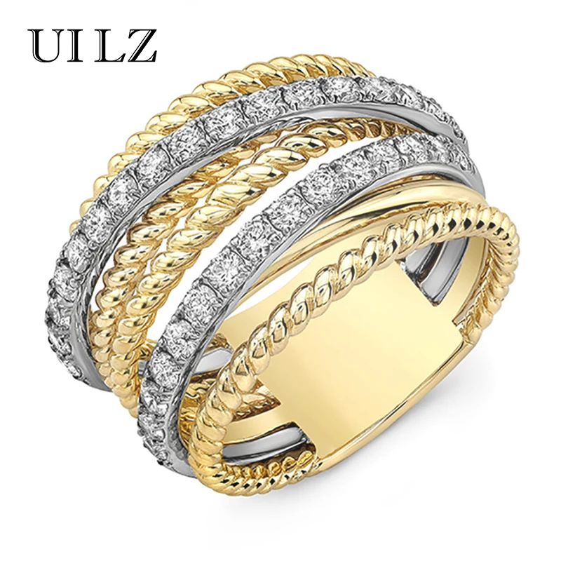 Uilz Vintage Twist Women's Ring Gold Color with Micro Crystal Zircon Stone Cross Party Anniversary Rings Surprise Gift Jewelry
Uilz Vintage Twist Women's Ring Gold Color with Micro Crystal Zircon Stone Cross Party Anniversary Rings Surprise Gift Jewelry