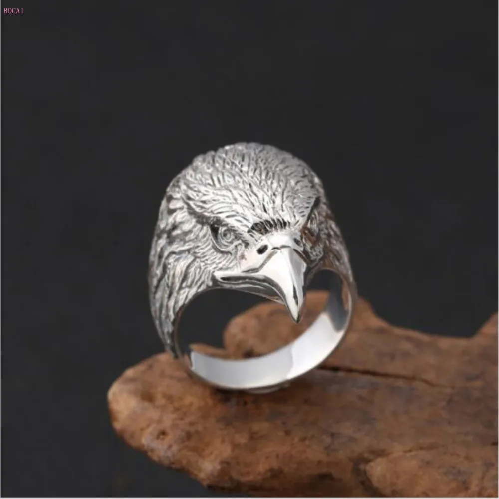 

S925 sterling silver jewelry Ring Thai silver personality Originality Domineering Eagle Head Men's index finger ring