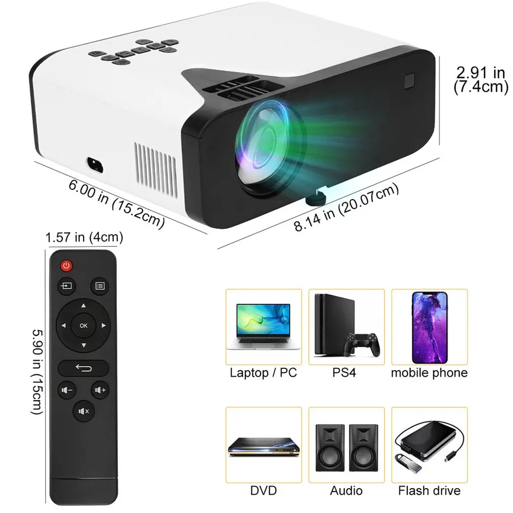 Мини-проектор, поддержка Full HD 1080P, светодиодный 3D проектор для домашнего кинотеатра, большой экран для телефона, проектор для домашнего кино...
Мини-проектор, поддержка Full HD 1080P, светодиодный 3D проектор для домашнего кинотеатра, большой экран для телефона, проектор для домашнего кино...