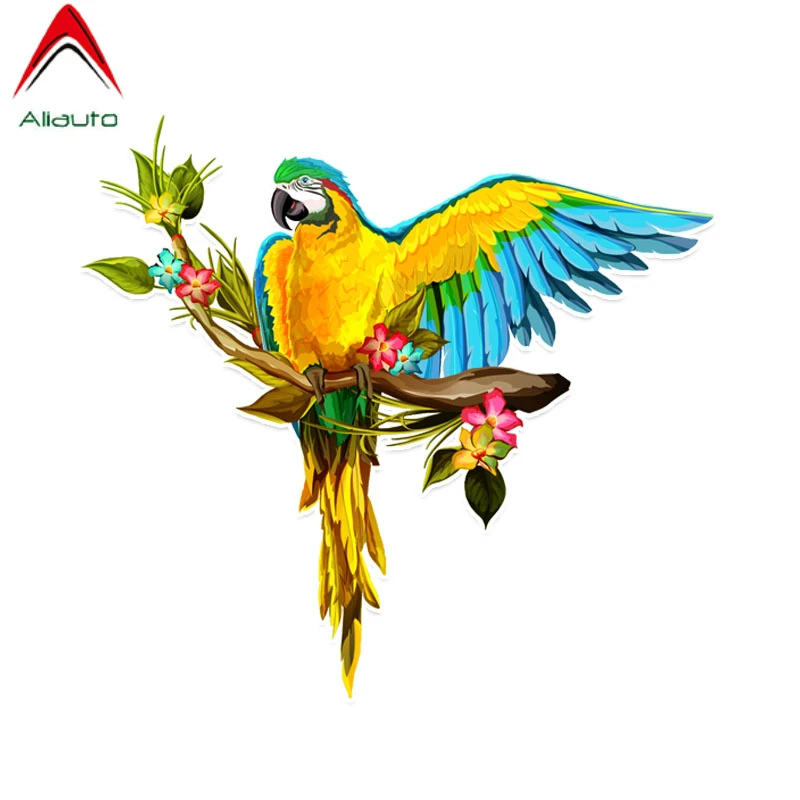 

Aliauto Colored Decor Car Sticker Interesting Parrot with Wings Flight PVC Personalized Reflective Creative Decal,14cm*13cm