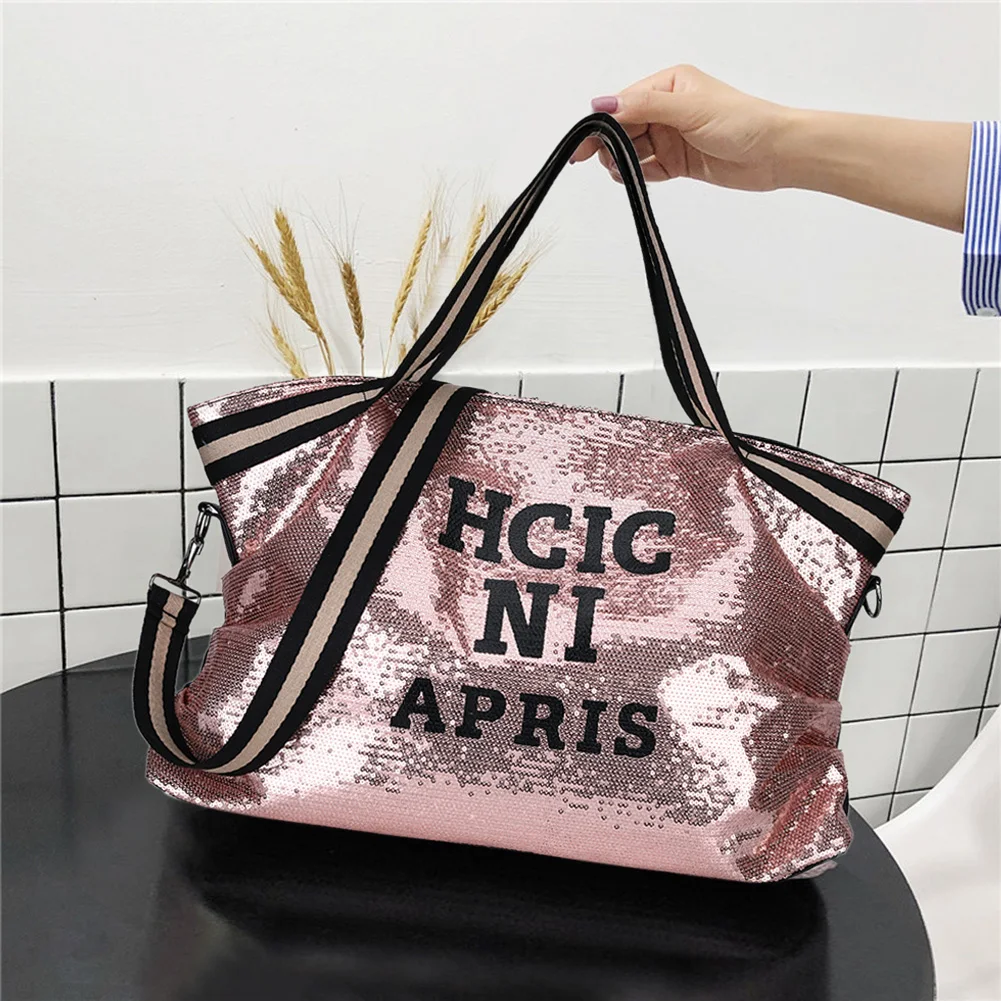 Фото Женская сумка-тоут с буквами и блестками большая Повседневная дизайнерская