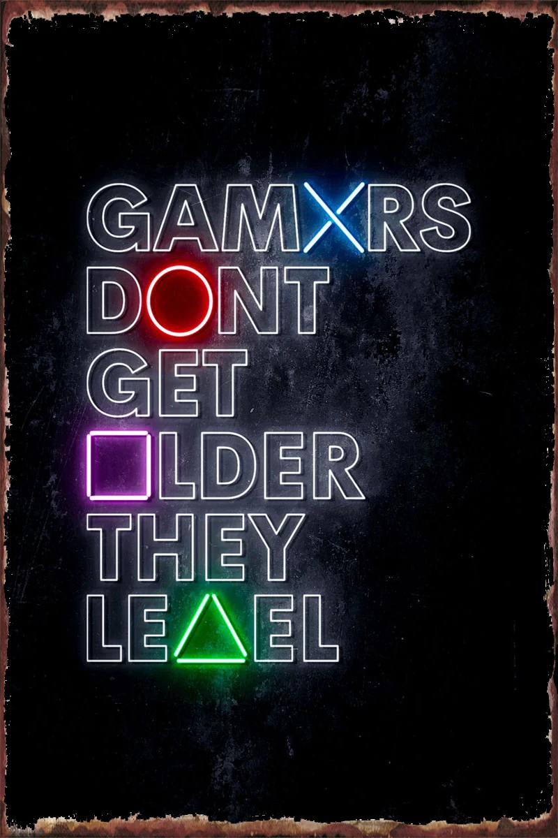 Gamers Dont Get Older Vintage Metal Sign Tin Sign Tin Plates Wall Decor Room Decoration Retro For Home Club Man Cave Cafe Pub
Gamers Dont Get Older Vintage Metal Sign Tin Sign Tin Plates Wall Decor Room Decoration Retro For Home Club Man Cave Cafe Pub