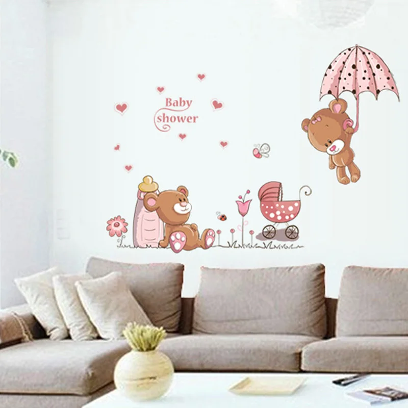Cartoon two cute bears Wall Sticker Bedroom children's room decoration Mural Art Decals romantic Pink series stickers
Cartoon two cute bears Wall Sticker Bedroom children's room decoration Mural Art Decals romantic Pink series stickers
