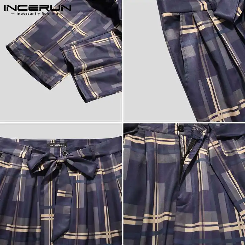 INCERUN Men Casual Pants Korean Style Plaid Wide Leg Trouser Man Loose Lace Up Bottoms Fashion High Waist Zipper Pantalones 5XL
INCERUN Men Casual Pants Korean Style Plaid Wide Leg Trouser Man Loose Lace Up Bottoms Fashion High Waist Zipper Pantalones 5XL