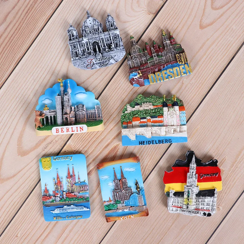 

German refrigerator pasted Berlin building magnet pasted 3d fridge magnets Heidelberg Cologne Cathedral World tourism souvenirs