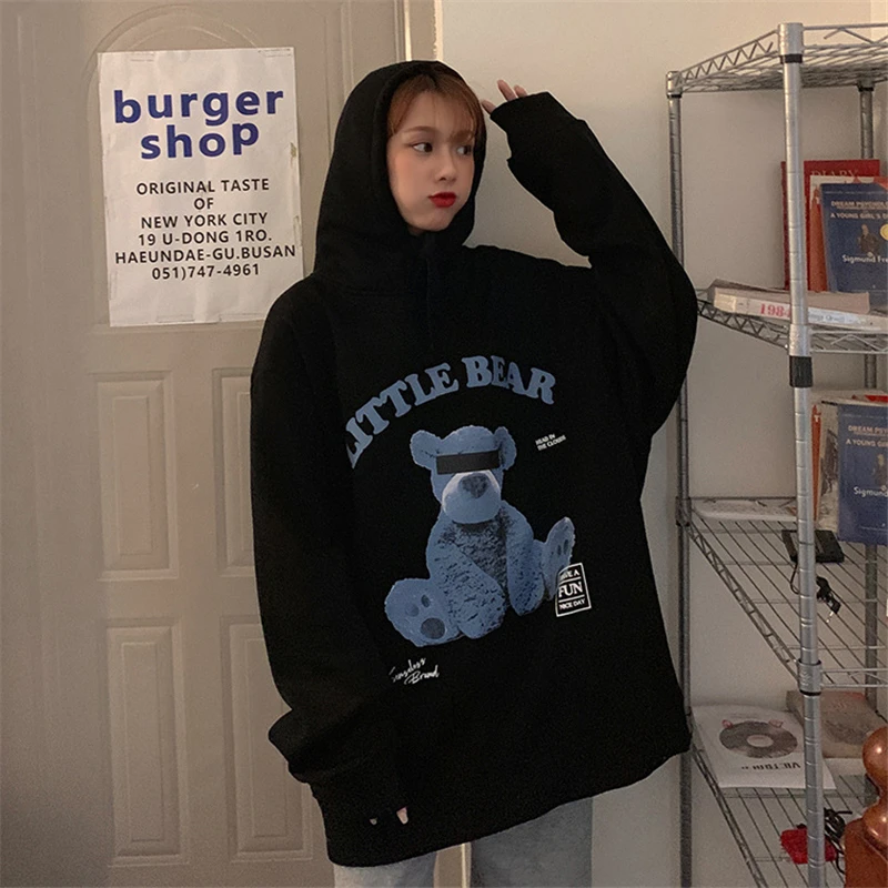 Blindfolded Toy Bear Print Hooded Sweatshirts Streetwear Hip Hop Men Women Casual Harajuku Hoodies Fashion Pullover Tops Male
Blindfolded Toy Bear Print Hooded Sweatshirts Streetwear Hip Hop Men Women Casual Harajuku Hoodies Fashion Pullover Tops Male