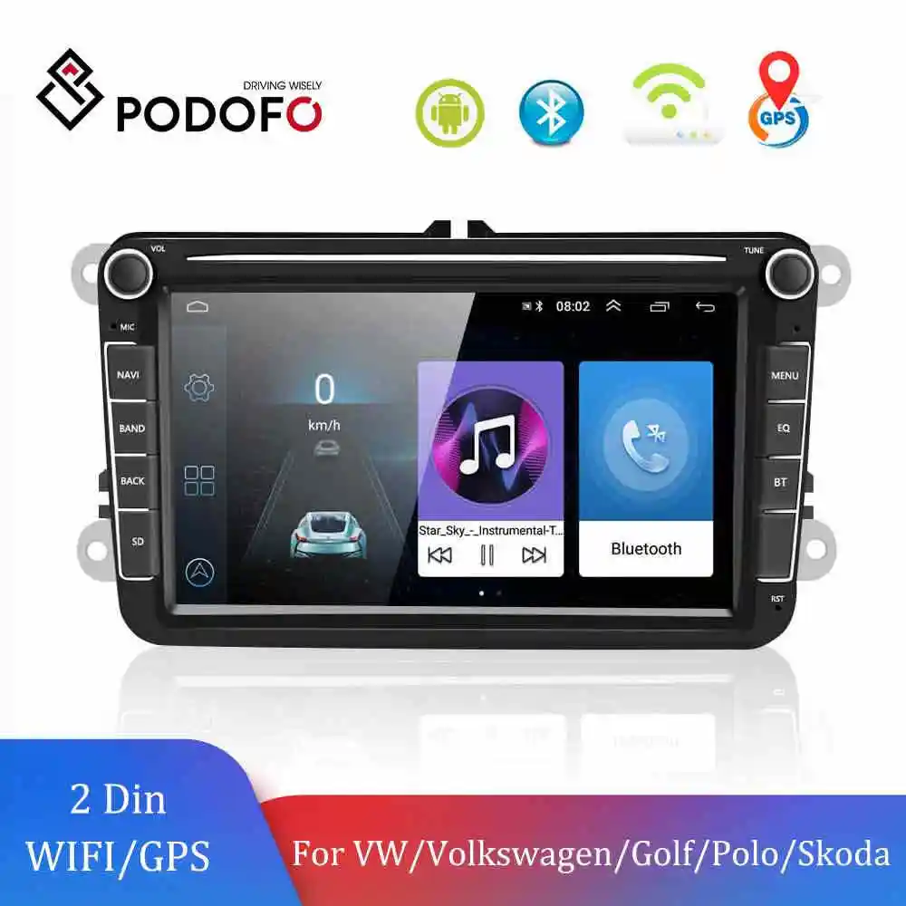 Podofo Car Radio GPS Android 8.1 Multimedia Player 2din 8'' Bluetooths Camera For VW/Volkswagen/Golf/Polo/Passat/b7/b6/SEAT/Skod
Podofo Car Radio GPS Android 8.1 Multimedia Player 2din 8'' Bluetooths Camera For VW/Volkswagen/Golf/Polo/Passat/b7/b6/SEAT/Skod