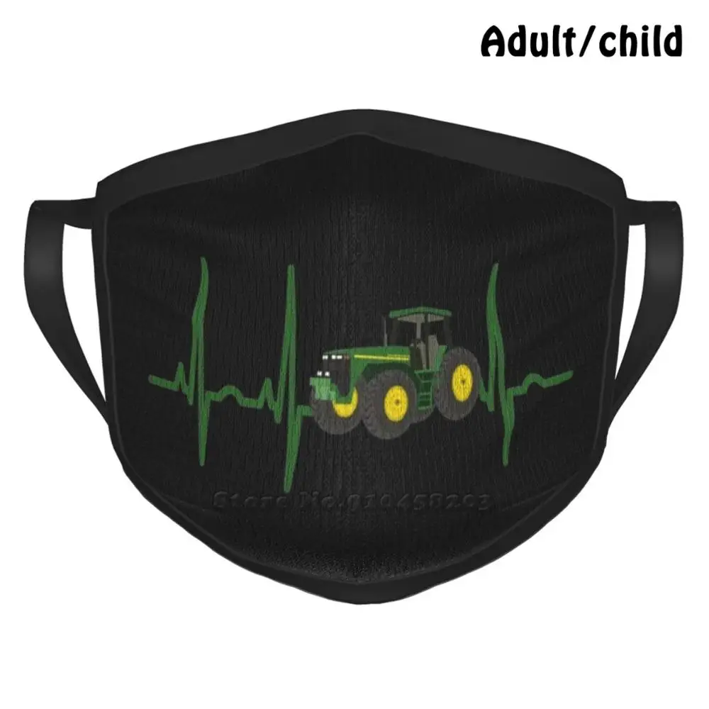 

Heartbeat Tractor Fashion Print Funny Pm2.5 Reusable Face Mask Tractor Farm Farmer Farming Agriculture Tractors Harvest Ranch