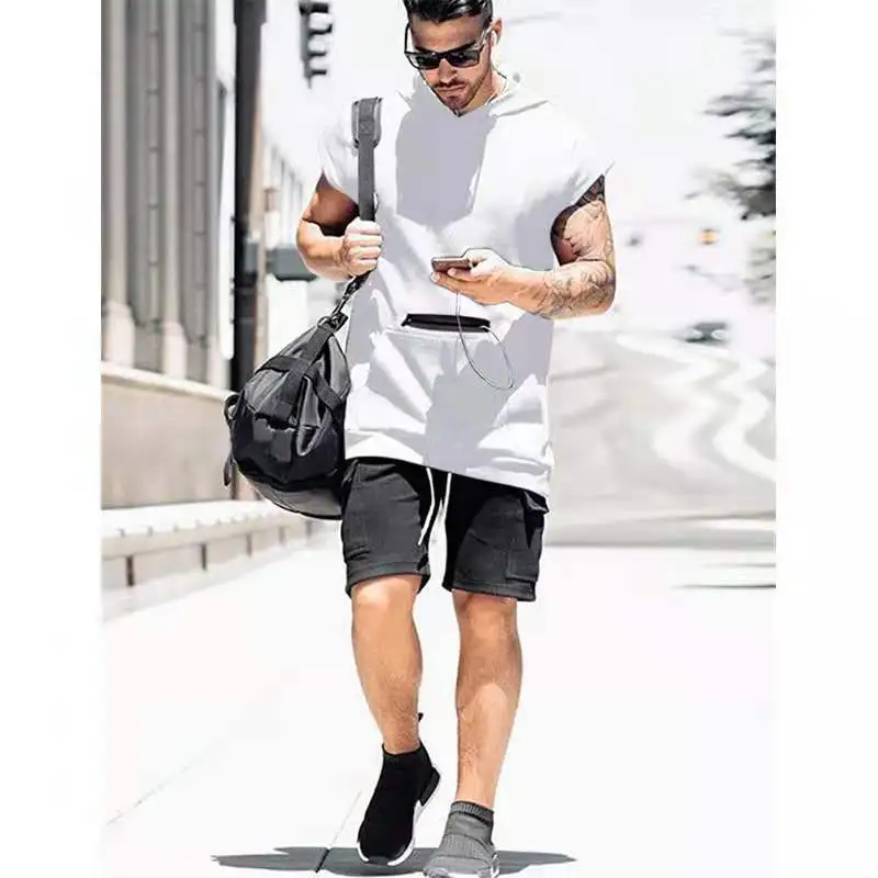 Men's Fitness Vest with Hood Sleeveless Fitness T-shirt Muscle T-shirt Sports Pocket Customized A212
Men's Fitness Vest with Hood Sleeveless Fitness T-shirt Muscle T-shirt Sports Pocket Customized A212