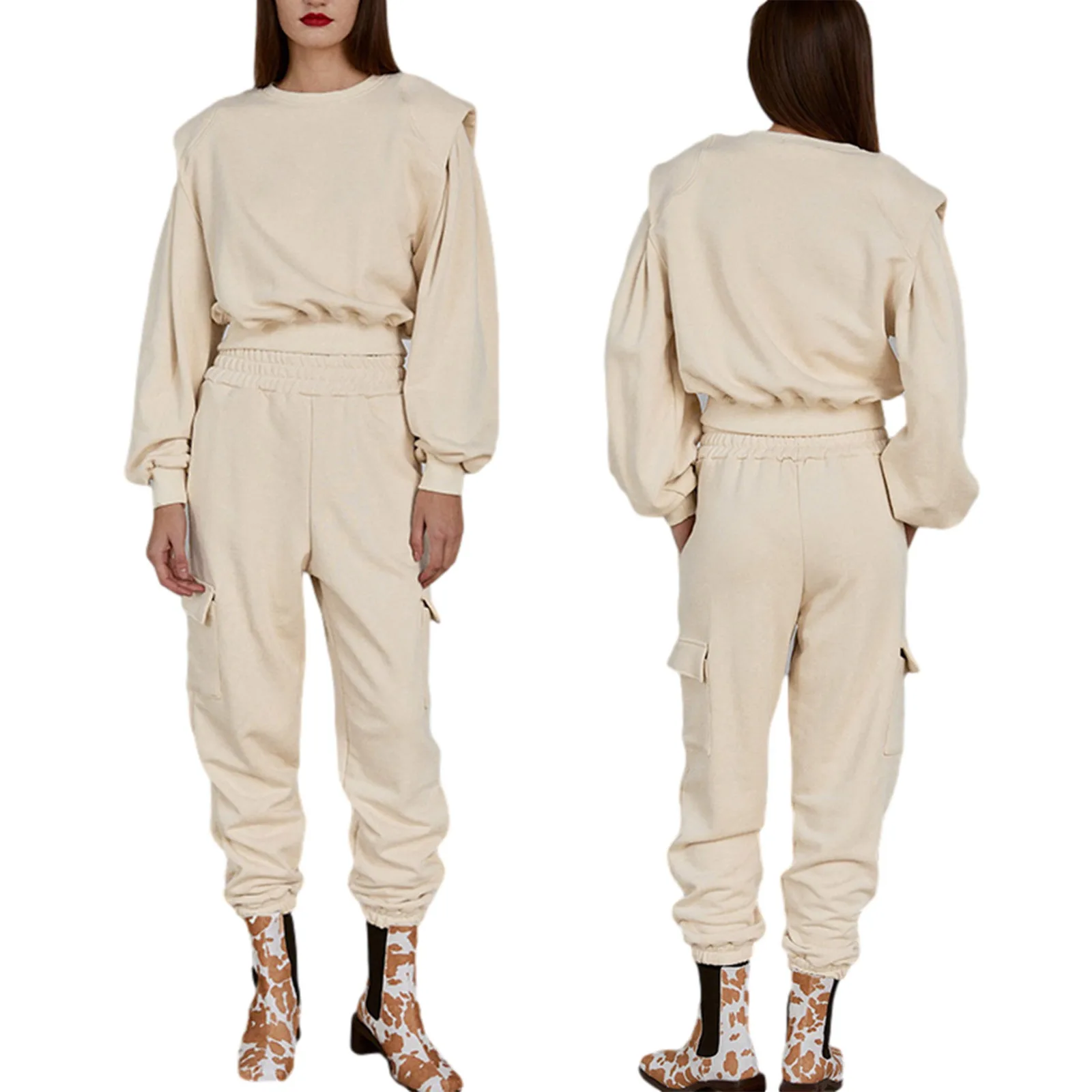 Two-Piece Suit Spring Autumn Tracksuit Sets Womens Outfits Sweatshirt Pockets Cargo Pants Suit Sweatsuit
Two-Piece Suit Spring Autumn Tracksuit Sets Womens Outfits Sweatshirt Pockets Cargo Pants Suit Sweatsuit