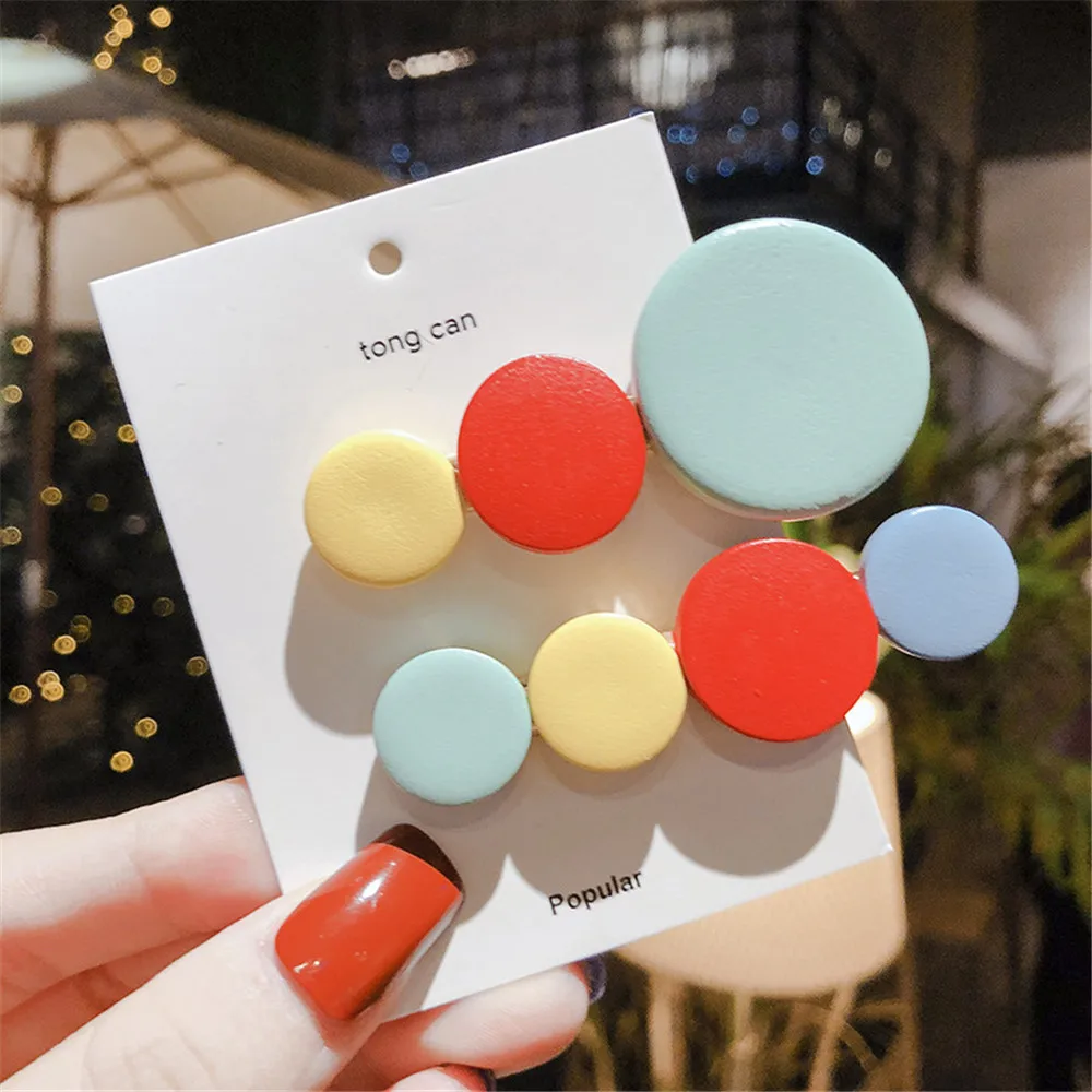 Female Korean Round Candy Color Ins Hairpin Headdress Rainbow Color Hair Barrette Pins For Women Lady Teen Girls Hair Ornament
Female Korean Round Candy Color Ins Hairpin Headdress Rainbow Color Hair Barrette Pins For Women Lady Teen Girls Hair Ornament