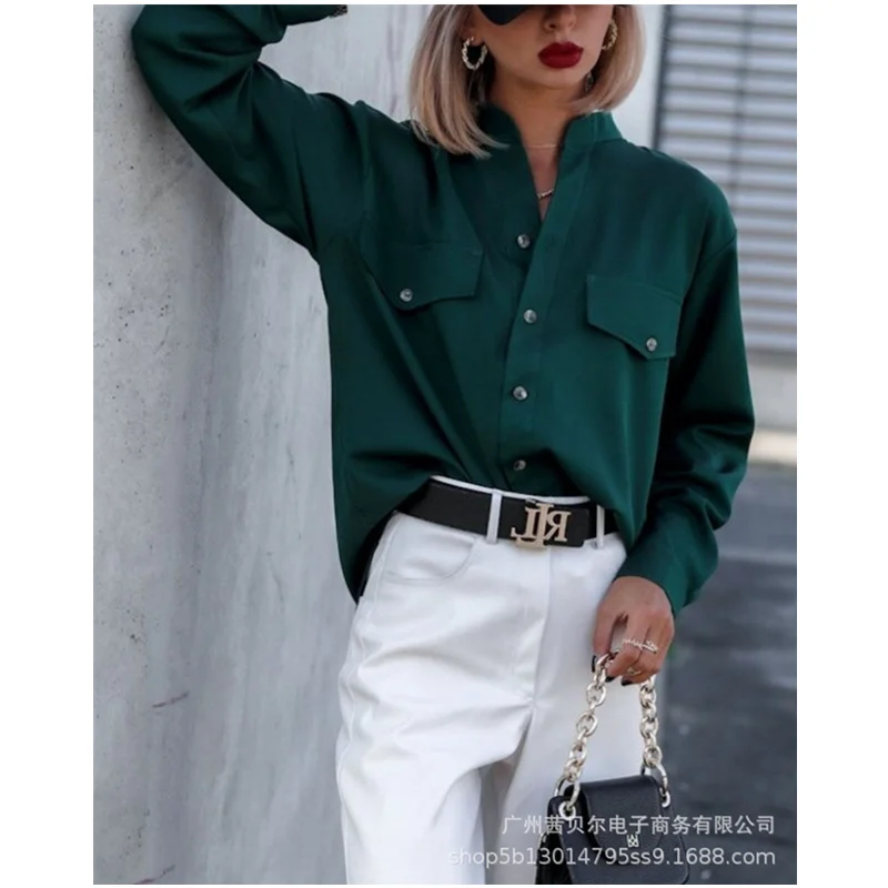 Женская элегантная рубашка WEPBEL, Женский Повседневный модный однобортный Топ с длинным рукавом и воротником-стойкой, блузка с карманами
Женская элегантная рубашка WEPBEL, Женский Повседневный модный однобортный Топ с длинным рукавом и воротником-стойкой, блузка с карманами