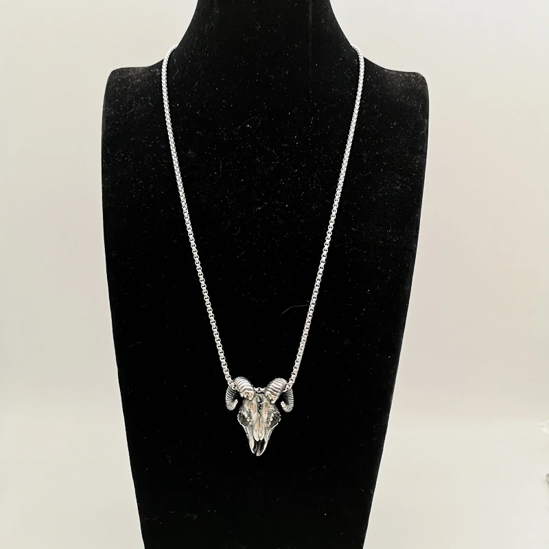 Vintage tribe goat skull pendant necklace Stainless steel Neo-Gothetic punk stylish men goat skull necklace
Vintage tribe goat skull pendant necklace Stainless steel Neo-Gothetic punk stylish men goat skull necklace