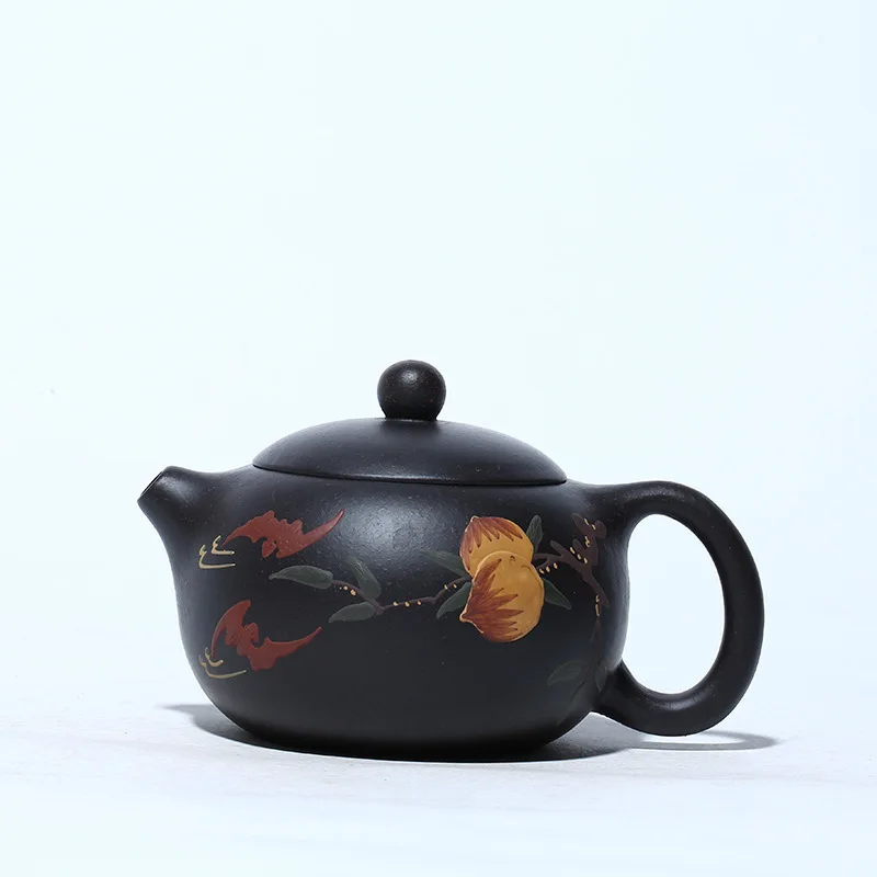 Yixing Raw Ore Black Gold Just Peach-shaped Mantou Xi Shi Dark-red Enameled Pottery Teapot Famous Manual Mud Painting Heap
Yixing Raw Ore Black Gold Just Peach-shaped Mantou Xi Shi Dark-red Enameled Pottery Teapot Famous Manual Mud Painting Heap