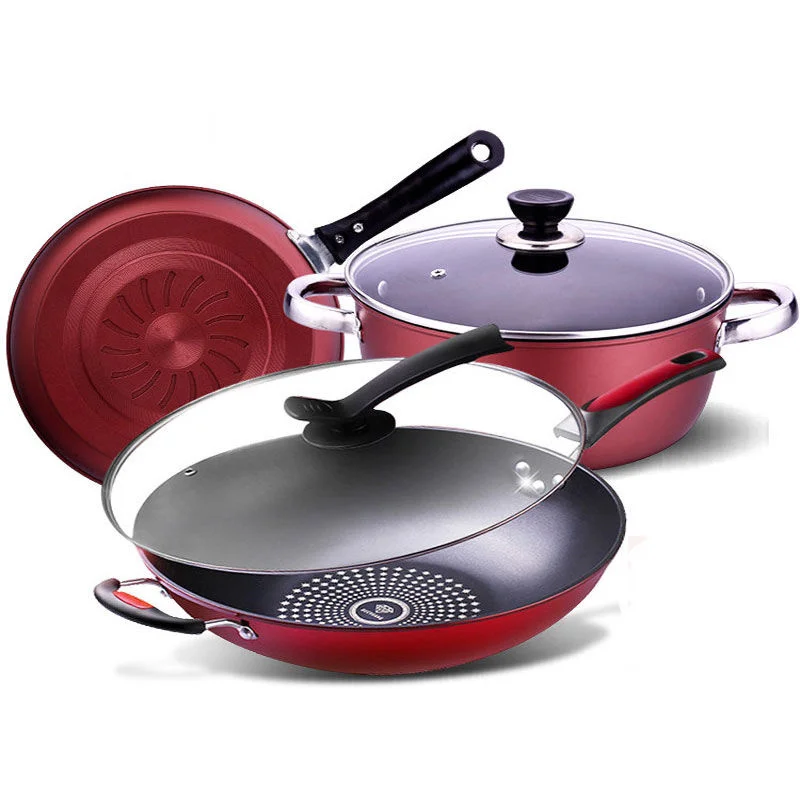 Cookware Set Wok Three-piece Combination Smokeless Nonstick Pan Gas Induction Cooker General Cookware Kitchen Set Kitchen
Cookware Set Wok Three-piece Combination Smokeless Nonstick Pan Gas Induction Cooker General Cookware Kitchen Set Kitchen
