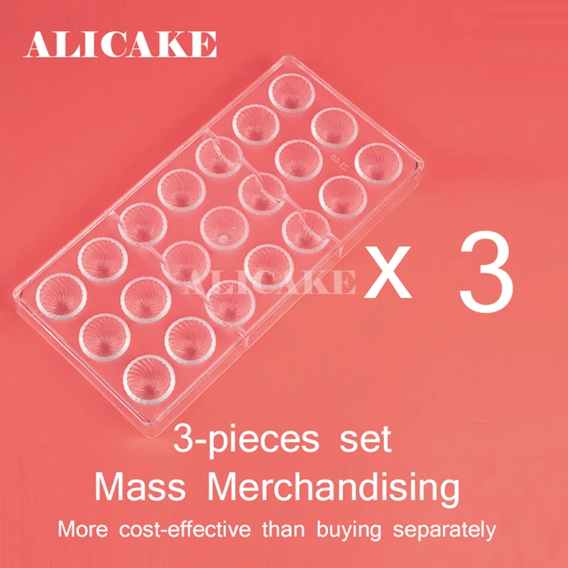 3pcs/set Polycarbonate Chocolate Moulds 21 Cavity Plastic Molds Form for Chocolate Mould Plastic Baking Pastry Bakeware Tools
3pcs/set Polycarbonate Chocolate Moulds 21 Cavity Plastic Molds Form for Chocolate Mould Plastic Baking Pastry Bakeware Tools