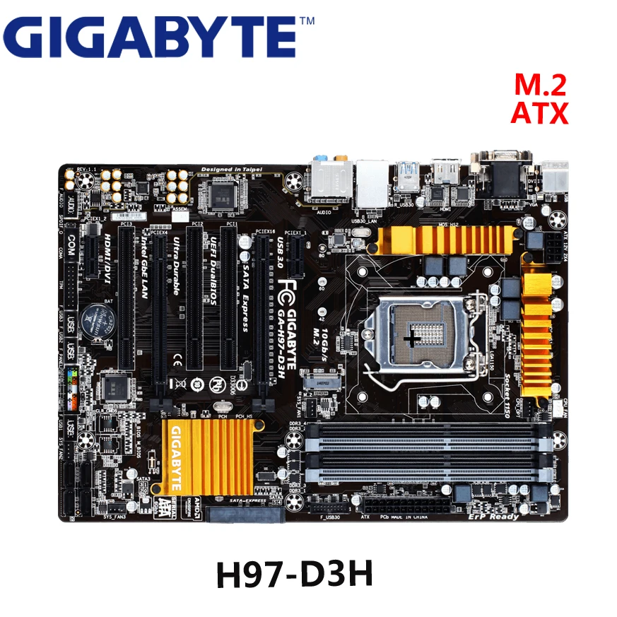 Used GIGABYTE Original GA-H97-D3H M.2 Motherboard 1150 Good Condition Fully-tested 
Used GIGABYTE Original GA-H97-D3H M.2 Motherboard 1150 Good Condition Fully-tested