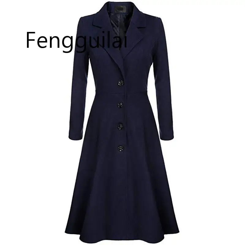 Winter Wool Warm Casual Office Ladies Plus Size Women Long Trench Coats Slim Lapel Pleated Button Autumn Retro Female Overcoats
Winter Wool Warm Casual Office Ladies Plus Size Women Long Trench Coats Slim Lapel Pleated Button Autumn Retro Female Overcoats