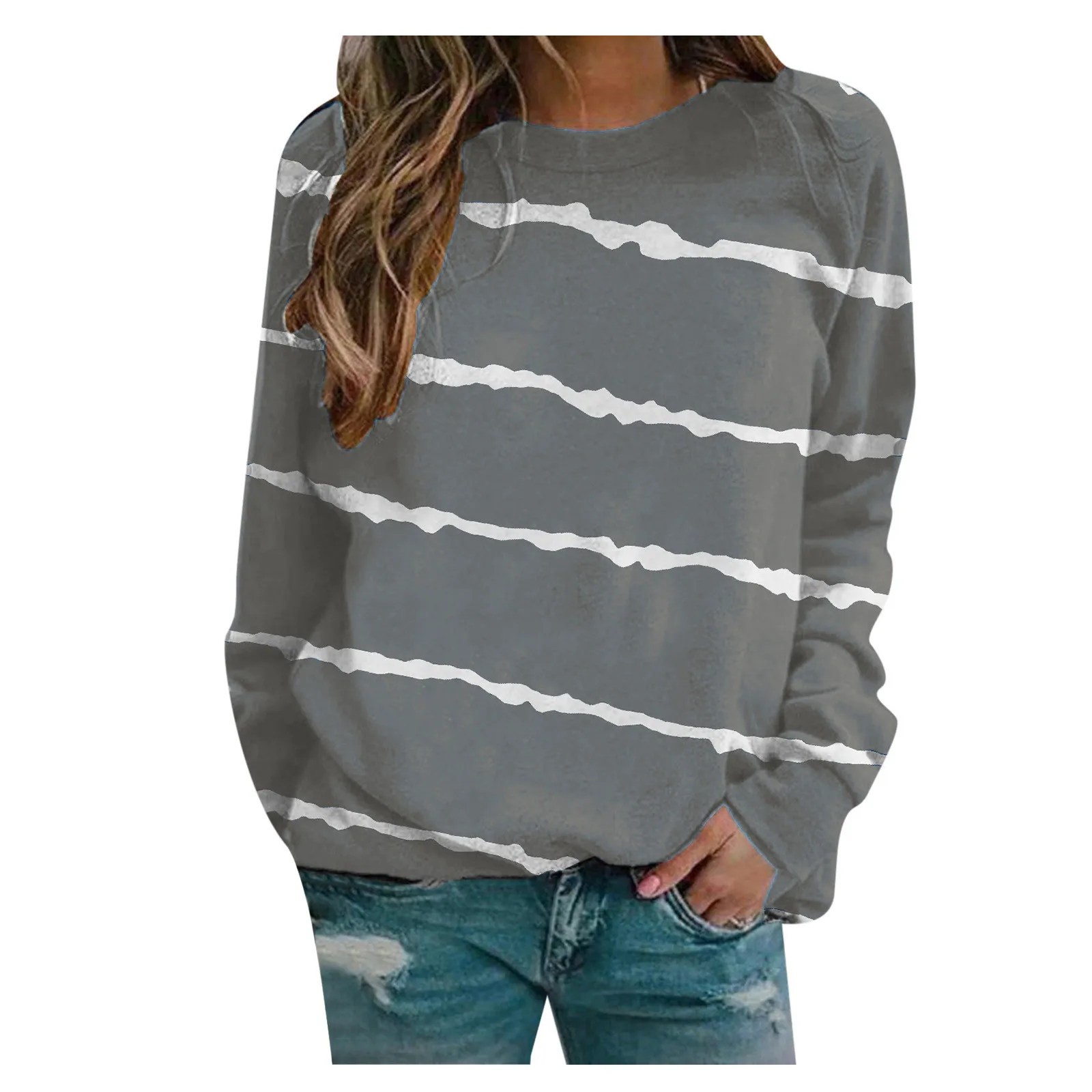 Spring Autumn Hoodies Women Stripe Print O Neck Pullover Sweatshirt Long Sleeve Loose Pullovers Blouse Top Moletom Feminino 
Spring Autumn Hoodies Women Stripe Print O Neck Pullover Sweatshirt Long Sleeve Loose Pullovers Blouse Top Moletom Feminino