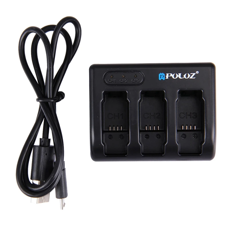 PULUZ Camera Battery Charger for GoPro8 Accessories HERO8 AHDBT-501 3-Channel USB LED Indicator Battery Charger Black
PULUZ Camera Battery Charger for GoPro8 Accessories HERO8 AHDBT-501 3-Channel USB LED Indicator Battery Charger Black