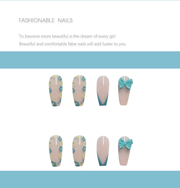 24pcs Smal Flower Printed Nail Patch with Bow Glue Type Removable Long Paragraph Fashion Manicure False Nail Patch
24pcs Smal Flower Printed Nail Patch with Bow Glue Type Removable Long Paragraph Fashion Manicure False Nail Patch