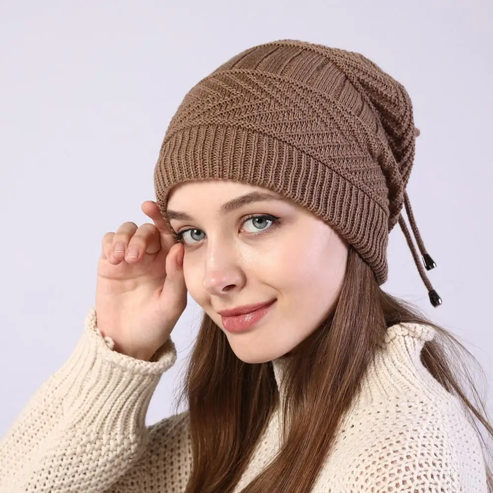 Female Simple Plush Lining Windproof Hat Scarf Autumn Winter Beanie Hat Knitted for Outdoor
Female Simple Plush Lining Windproof Hat Scarf Autumn Winter Beanie Hat Knitted for Outdoor