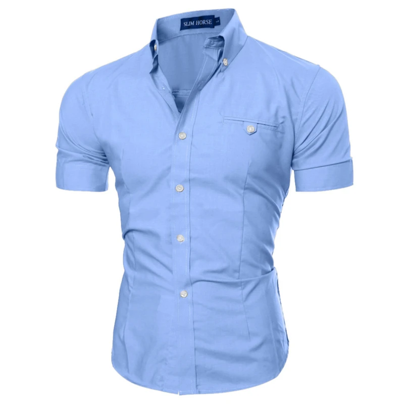 Men's Shirt Spring Summer Casual Shirt Men High Quality Mens Dress Shirts Solid Slim Fit Short Sleeve Top
Men's Shirt Spring Summer Casual Shirt Men High Quality Mens Dress Shirts Solid Slim Fit Short Sleeve Top