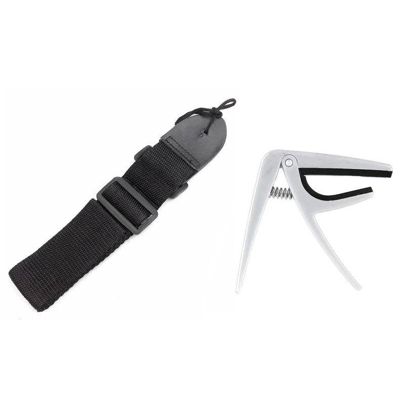 Quick Change Trigger Capo Key Clamp , 02 White with Guitar Strap Black Strap Belt Adjustable Nylon Ends for Guitars
Quick Change Trigger Capo Key Clamp , 02 White with Guitar Strap Black Strap Belt Adjustable Nylon Ends for Guitars