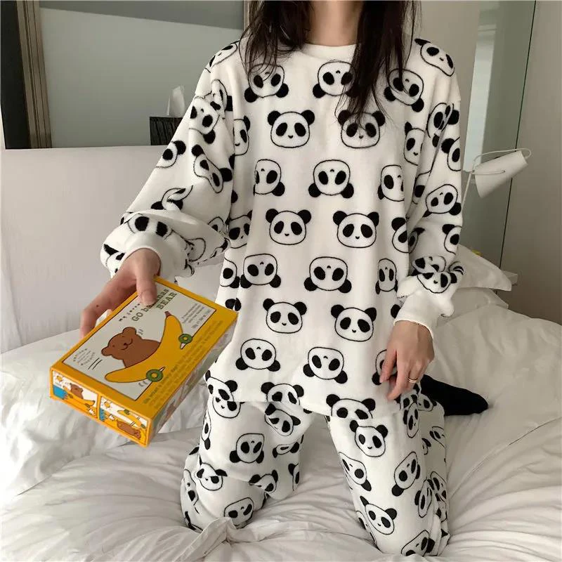 MS Coral Fleece Cartoon Pajamas Suit Winter Warm Trousers Pajamas Home Clothes Girl Kawaii nightie pjs women set 6 piece cotton
MS Coral Fleece Cartoon Pajamas Suit Winter Warm Trousers Pajamas Home Clothes Girl Kawaii nightie pjs women set 6 piece cotton