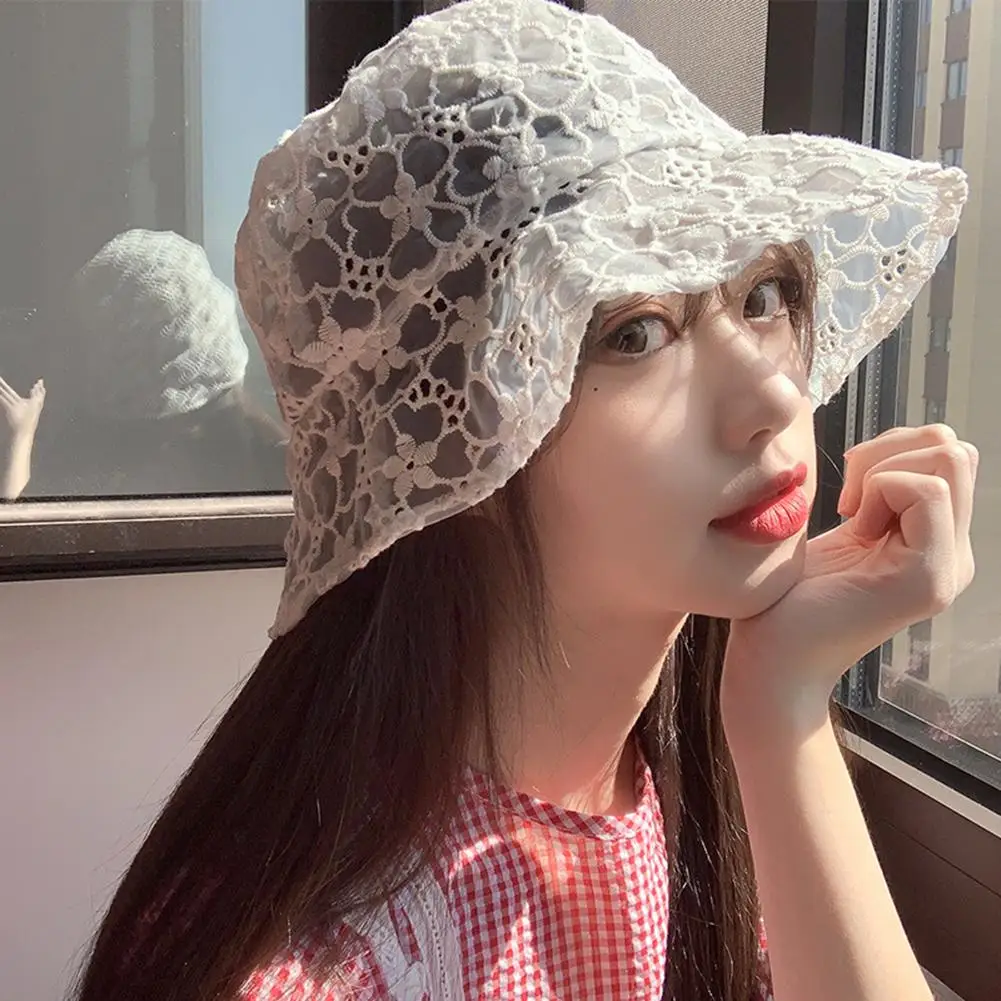 Korean Fashion Lace Black White Bucket Hat Summer Sun Hats For Women Flower Pattern Fishermen Hat Casual Lady Bucket Hat 
Korean Fashion Lace Black White Bucket Hat Summer Sun Hats For Women Flower Pattern Fishermen Hat Casual Lady Bucket Hat