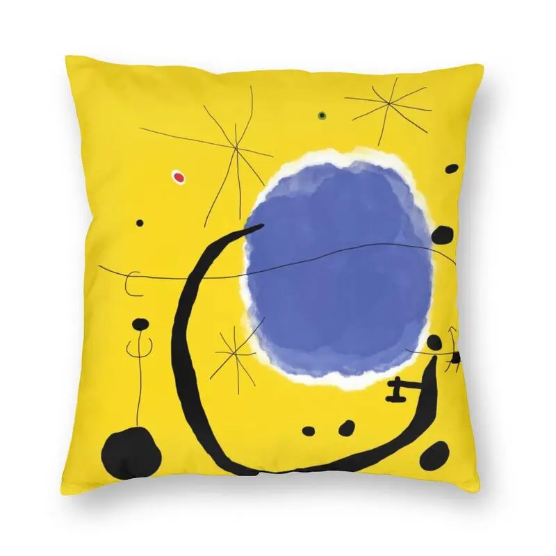 

The Gold Of The Azure Square Pillow Cover Home Decorative 3D Double Side Joan Miro Abstract Art Cushion Cover For Living Room