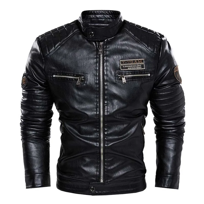 KIOVNO Men Pu Leather Jackets Stand Collar Fleece Lined Outwear Coats For Male Top Clothing Size L-XXXL Thermal 
KIOVNO Men Pu Leather Jackets Stand Collar Fleece Lined Outwear Coats For Male Top Clothing Size L-XXXL Thermal