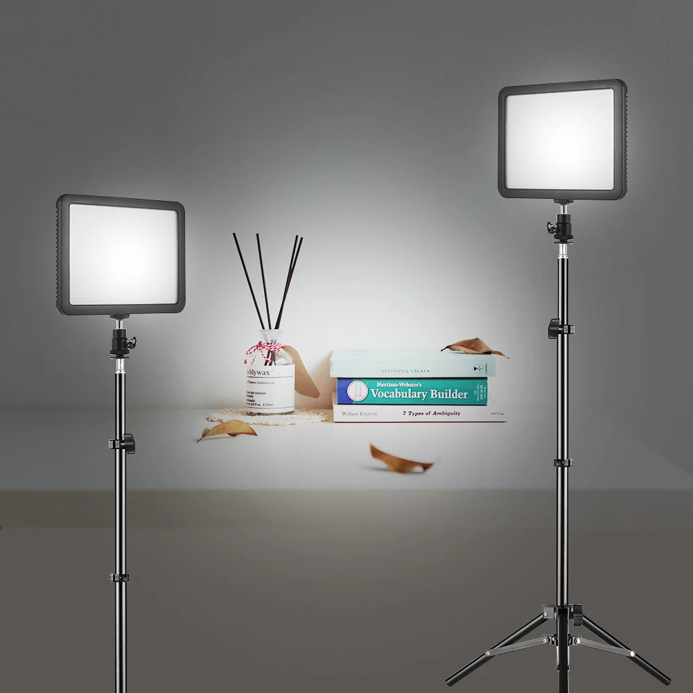 Andoer Photography Light Kit with 2 * WY-160C LED Video Light Panel Fill-in Lamp Dimmable 3300K-5600K + Light Stands for YouTube
Andoer Photography Light Kit with 2 * WY-160C LED Video Light Panel Fill-in Lamp Dimmable 3300K-5600K + Light Stands for YouTube
