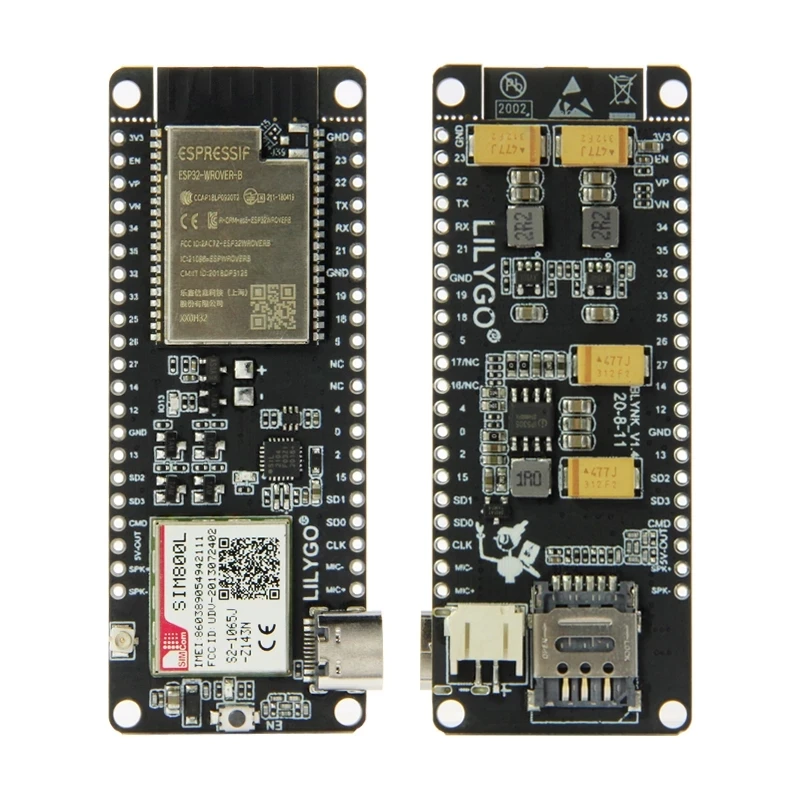 LILYGO® TTGO T-Call V1.4 / V1.5 ESP32 Wireless Module SIM Antenna SIM Card SIM800L Module
LILYGO® TTGO T-Call V1.4 / V1.5 ESP32 Wireless Module SIM Antenna SIM Card SIM800L Module