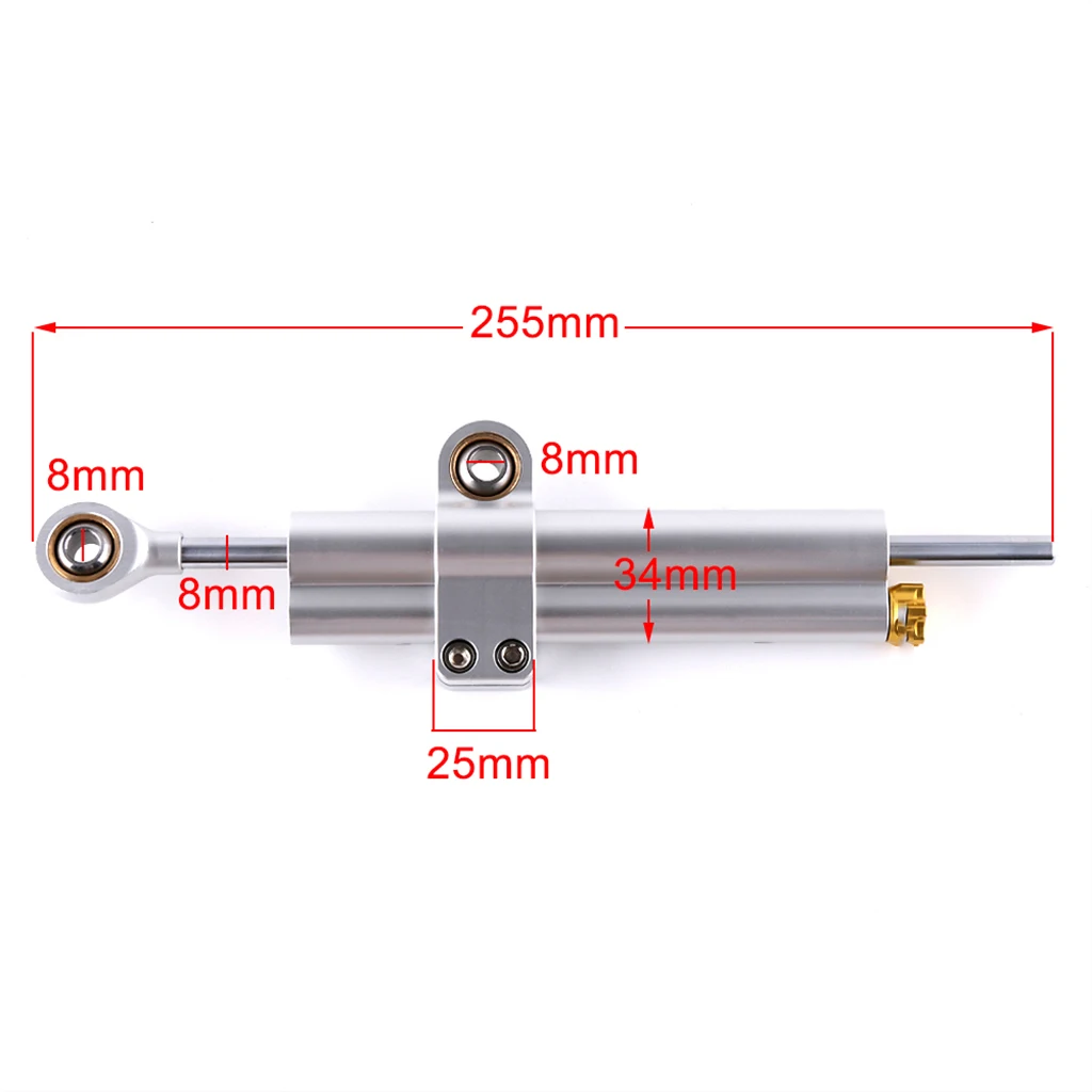 258mm 10 inch Aluminum Motorcycle Steering Damper Adjust Stabilizer Linear Safety Control Fits for Honda, Silver
258mm 10 inch Aluminum Motorcycle Steering Damper Adjust Stabilizer Linear Safety Control Fits for Honda, Silver